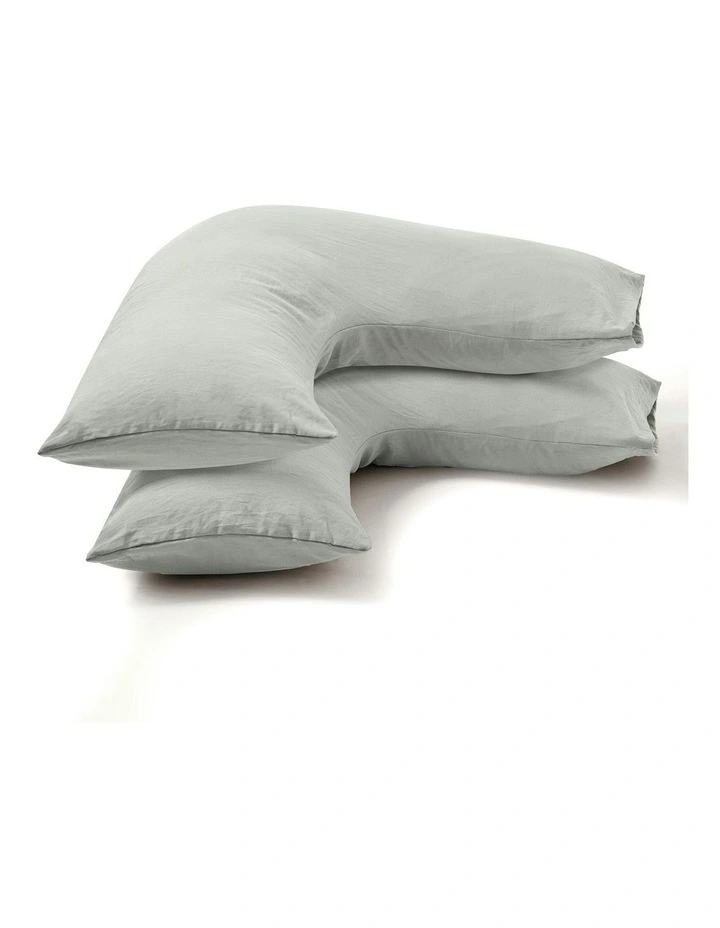 Superfine Washed Microfibre V-Shape Pillowcase Twin Pack in Dove Grey image 4