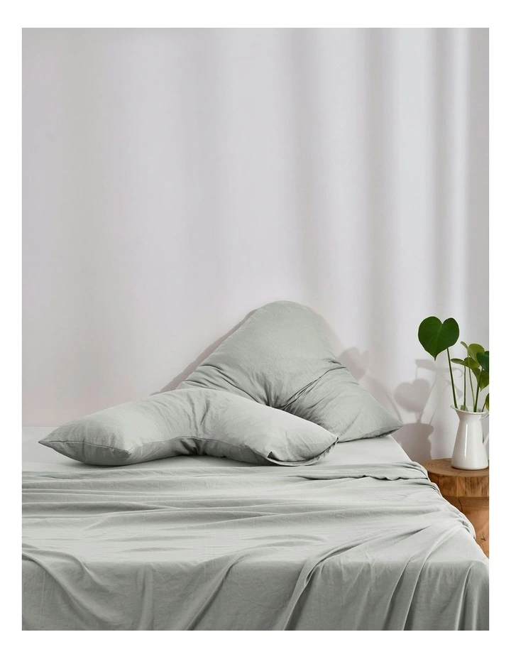 Superfine Washed Microfibre V-Shape Pillowcase Twin Pack in Dove Grey image 5
