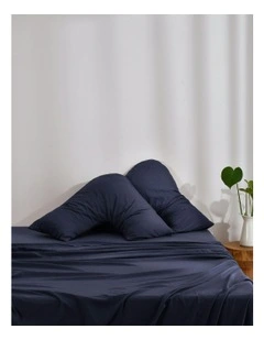 Superfine Washed Microfibre V-Shape Pillowcase Twin Pack in Navy
