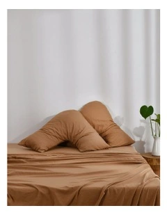 Superfine Washed Microfibre V-Shape Pillowcase Twin Pack in Rust