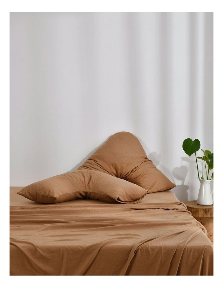 Superfine Washed Microfibre V-Shape Pillowcase Twin Pack in Rust image 5