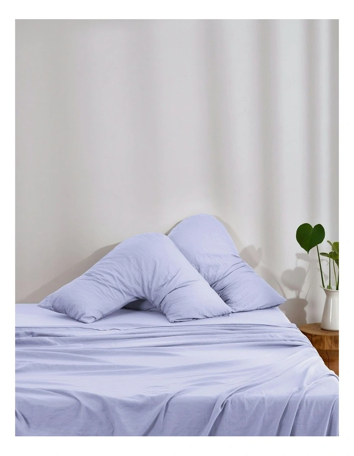 Superfine Washed Microfibre V-Shape Pillowcase Twin Pack in Lilac image 1