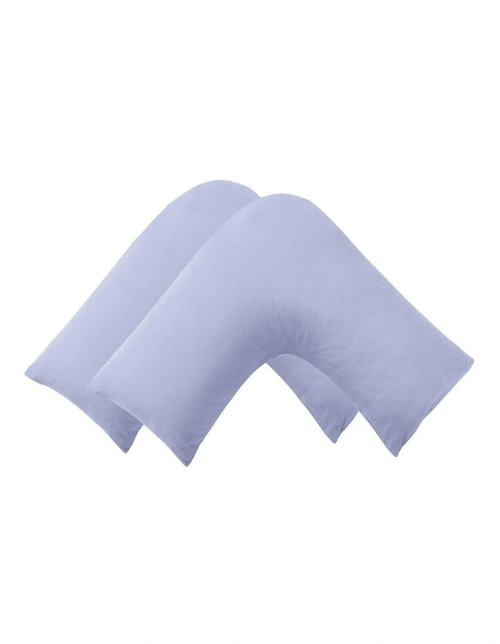 Superfine Washed Microfibre V-Shape Pillowcase Twin Pack in Lilac image 2