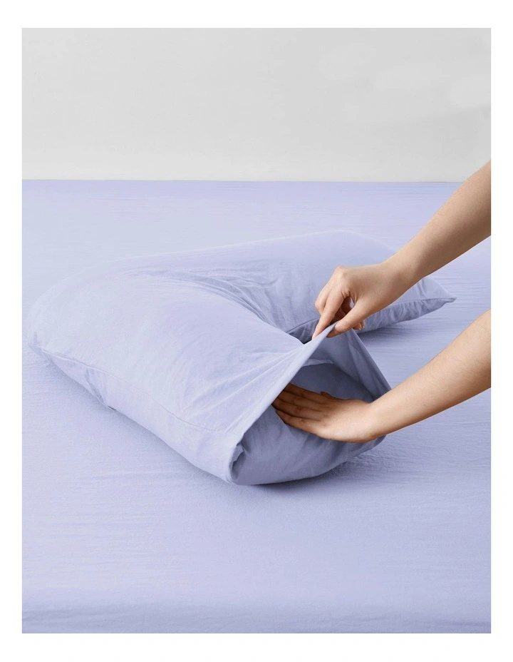 Superfine Washed Microfibre V-Shape Pillowcase Twin Pack in Lilac image 3
