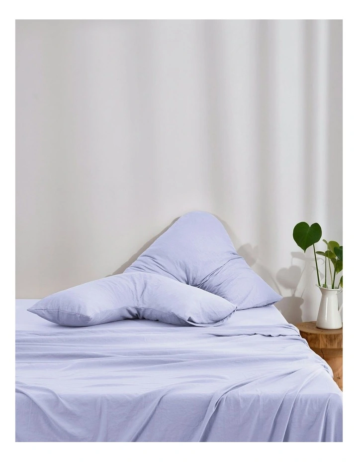 Superfine Washed Microfibre V-Shape Pillowcase Twin Pack in Lilac image 5