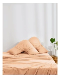Superfine Washed Microfibre V-Shape Pillowcase Twin Pack in Peach