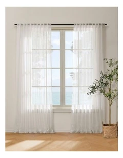 Kirra Sheer Concealed Tab Top Curtain Twin Pack in White