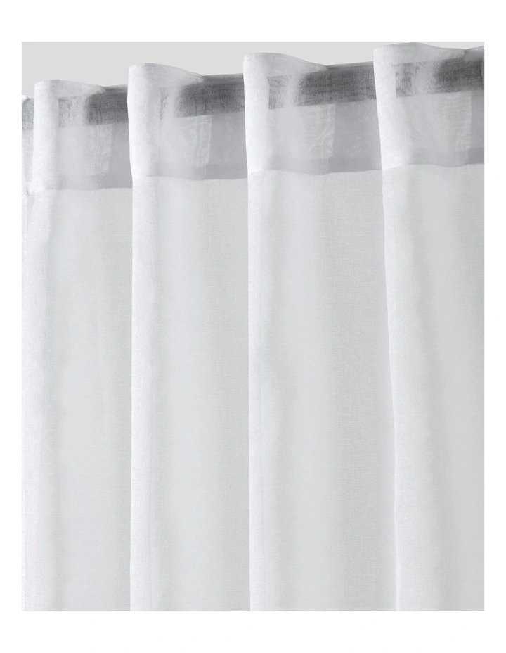 Kirra Sheer Concealed Tab Top Curtain Twin Pack in White image 2