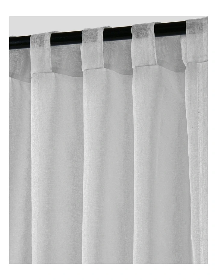 Kirra Sheer Concealed Tab Top Curtain Twin Pack in Ash image 5