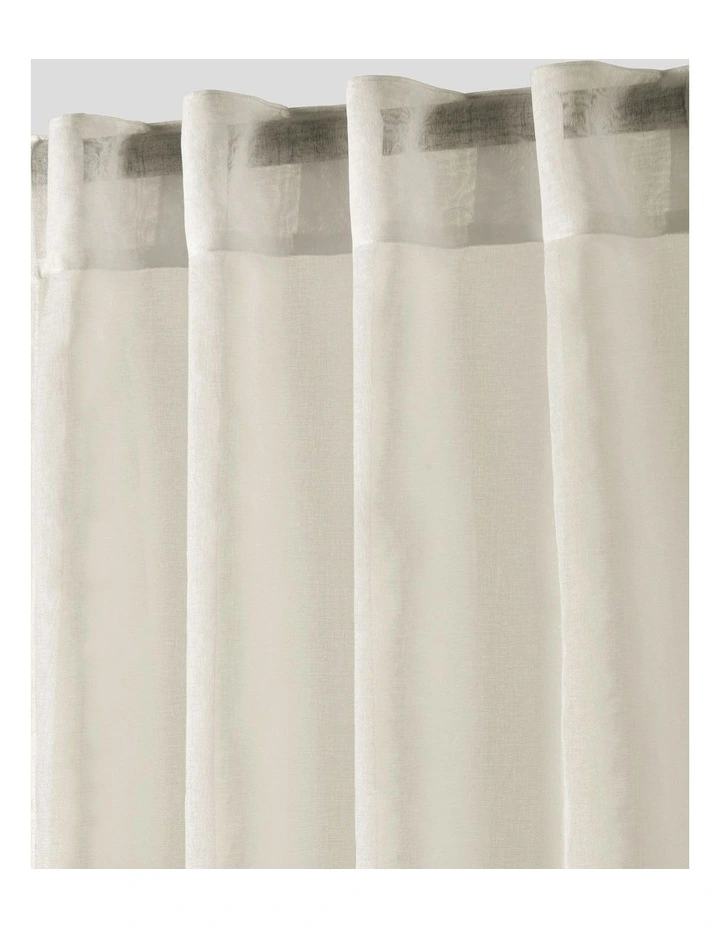 Kirra Sheer Concealed Tab Top Curtain Twin Pack in Sand image 2