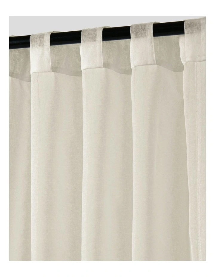 Kirra Sheer Concealed Tab Top Curtain Twin Pack in Sand image 5