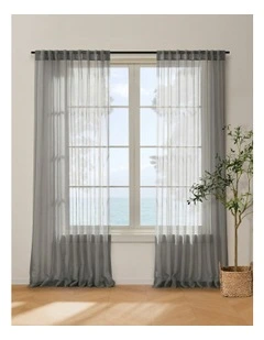 Kirra Sheer Concealed Tab Top Curtain Twin Pack in Slate