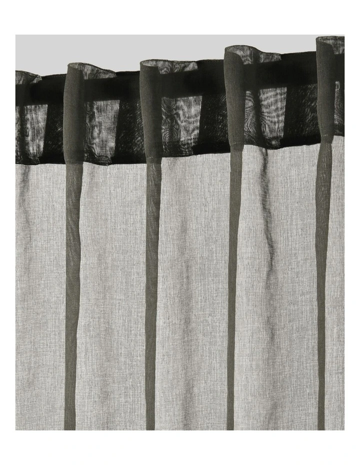 Kirra Sheer Concealed Tab Top Curtain Twin Pack in Slate image 2
