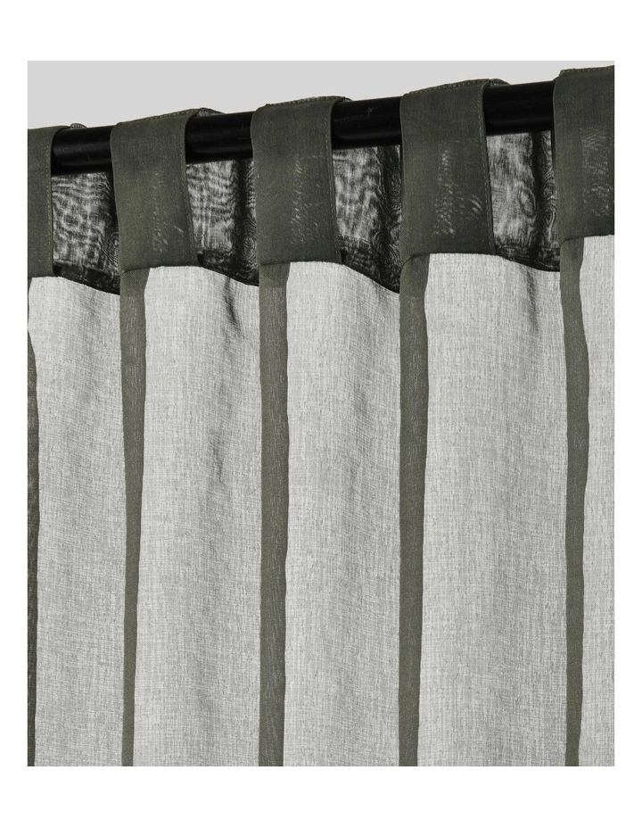 Kirra Sheer Concealed Tab Top Curtain Twin Pack in Slate image 5