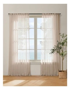 Kirra Sheer Concealed Tab Top Curtain Twin Pack in Desert Rose