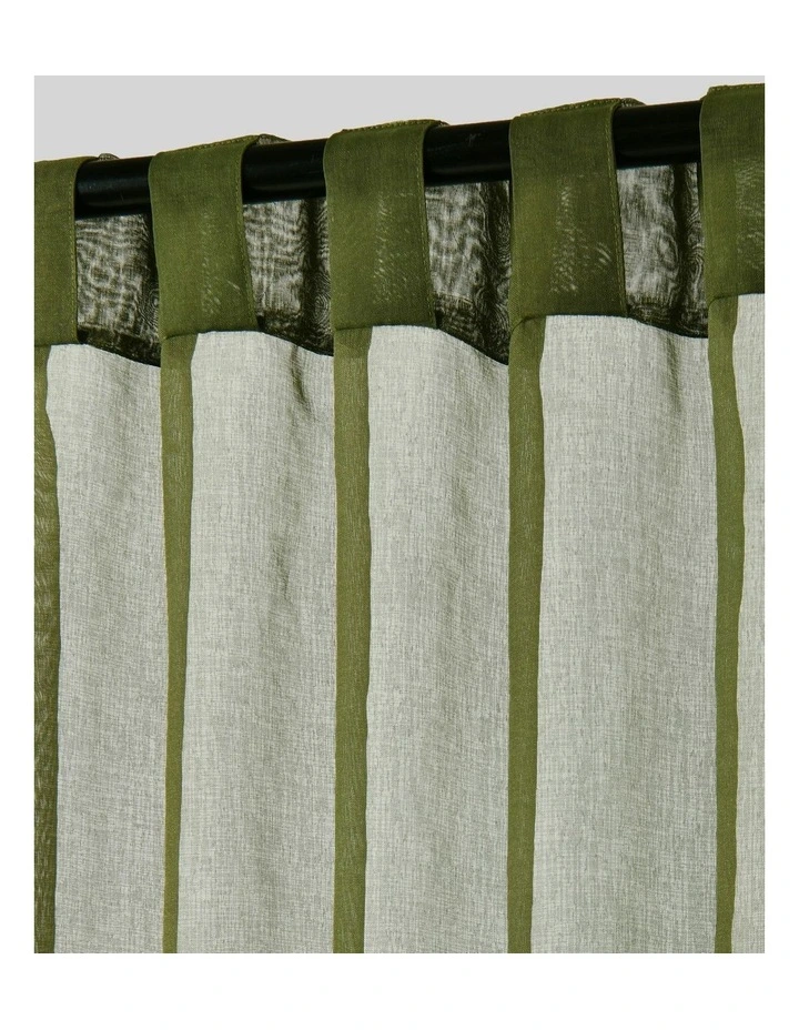 Kirra Sheer Concealed Tab Top Curtain Twin Pack in Olive image 6