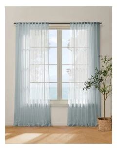 Kirra Sheer Concealed Tab Top Curtain Twin Pack in Sky