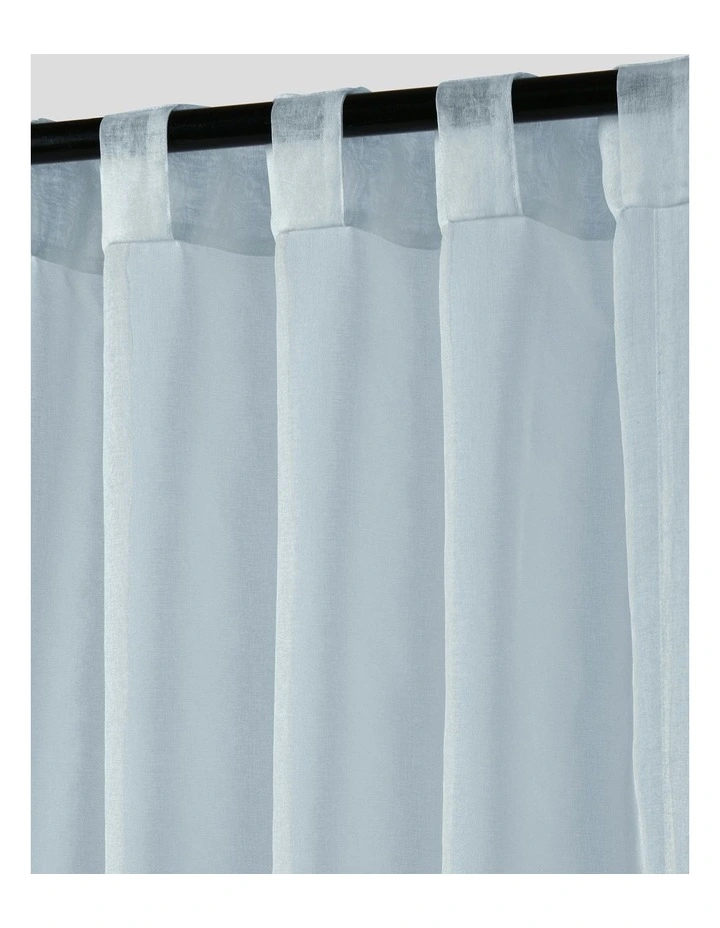 Kirra Sheer Concealed Tab Top Curtain Twin Pack in Sky image 5