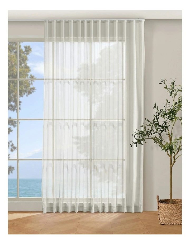 Kirra Sheer S-Fold Curtain Track Fits 140cm in White image 1