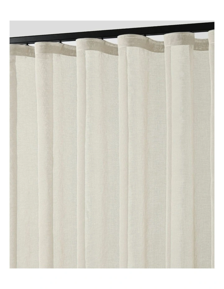Kirra Sheer S-Fold Curtain Track Fits 140cm in Sand image 2