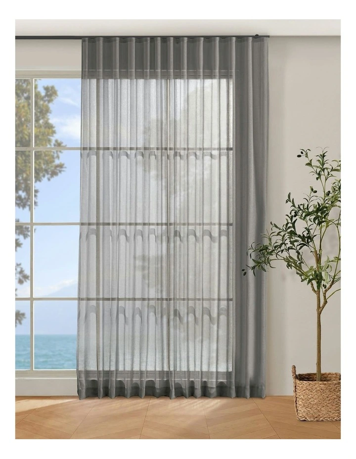 Kirra Sheer S-Fold Curtain Track Fits 140cm in Slate image 1
