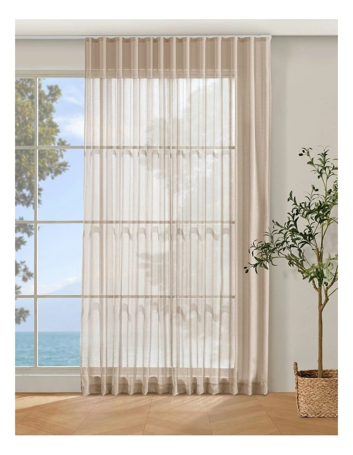 Kirra Sheer S-Fold Curtain Track Fits 140cm in Desert Rose image 1