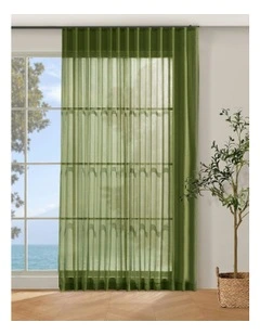 Kirra Sheer S-Fold Curtain Track Fits 140cm in Olive