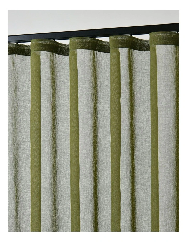 Kirra Sheer S-Fold Curtain Track Fits 140cm in Olive image 2