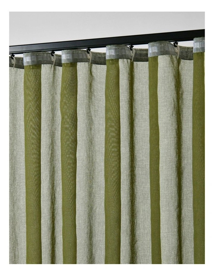 Kirra Sheer S-Fold Curtain Track Fits 140cm in Olive image 5