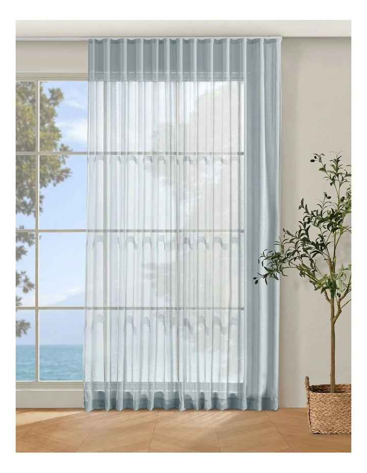 Kirra Sheer S-Fold Curtain Track Fits 140cm in Sky image 1
