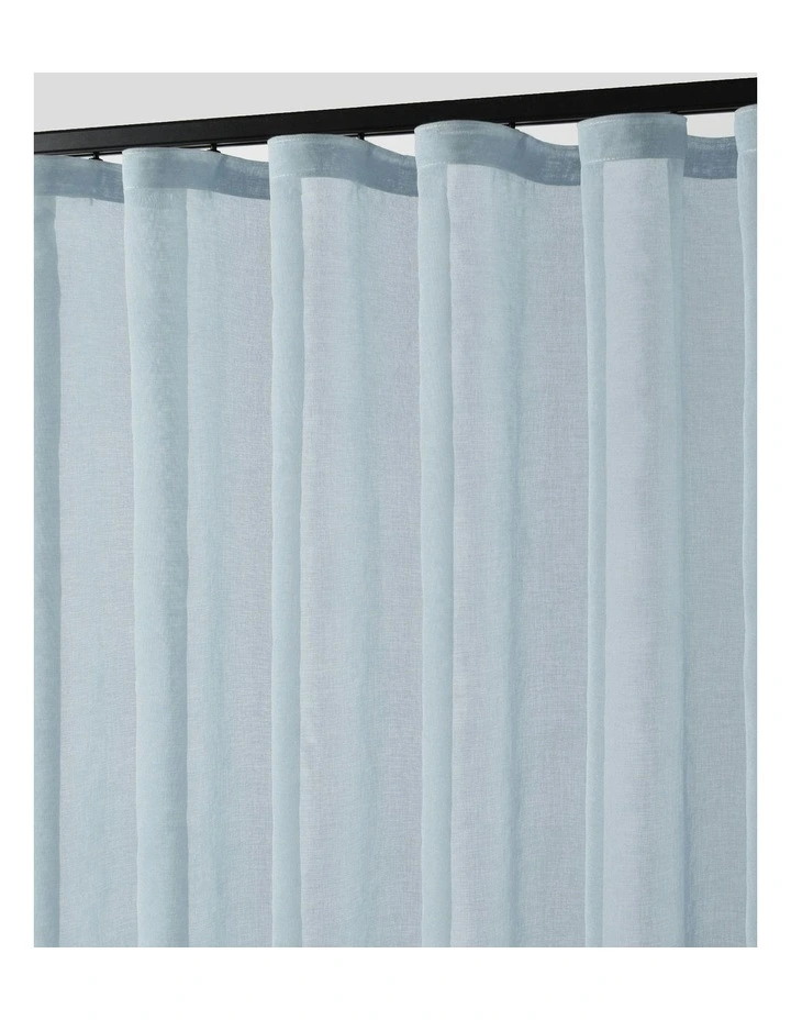 Kirra Sheer S-Fold Curtain Track Fits 140cm in Sky image 2