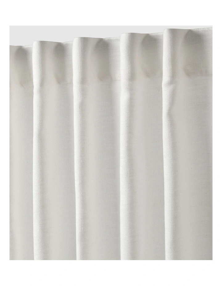 Adria Light Filtering Polyester/Linen Blend Concealed Tab Top Curtain 2 Pack in Snow image 3