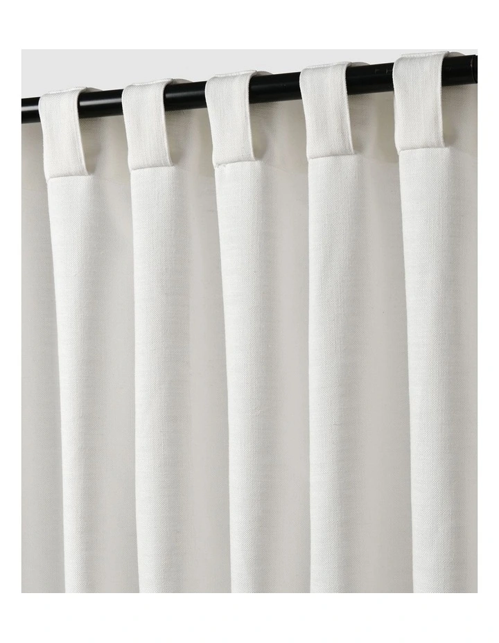 Adria Light Filtering Polyester/Linen Blend Concealed Tab Top Curtain 2 Pack in Snow image 4