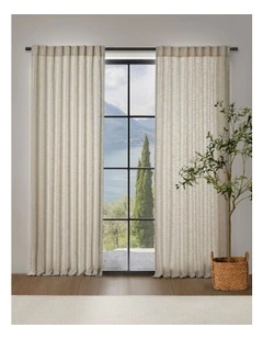 Adria Light Filtering Concealed Tab Top Curtain Twin Pack 90x223cm in Linen