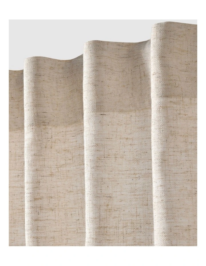 Adria Light Filtering Concealed Tab Top Curtain Twin Pack 90x223cm in Linen image 3