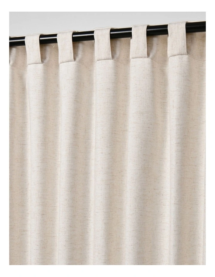 Adria Light Filtering Concealed Tab Top Curtain Twin Pack 90x223cm in Linen image 4