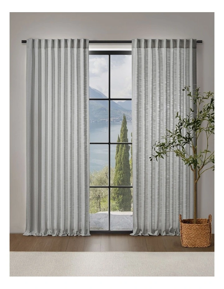 Adria Light Filtering Concealed Tab Top Curtain Twin Pack in Pewter image 1