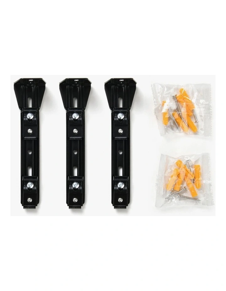 Mounted Double Bracket S-Fold Curtain Track Wall 3 Pack in Black image 3