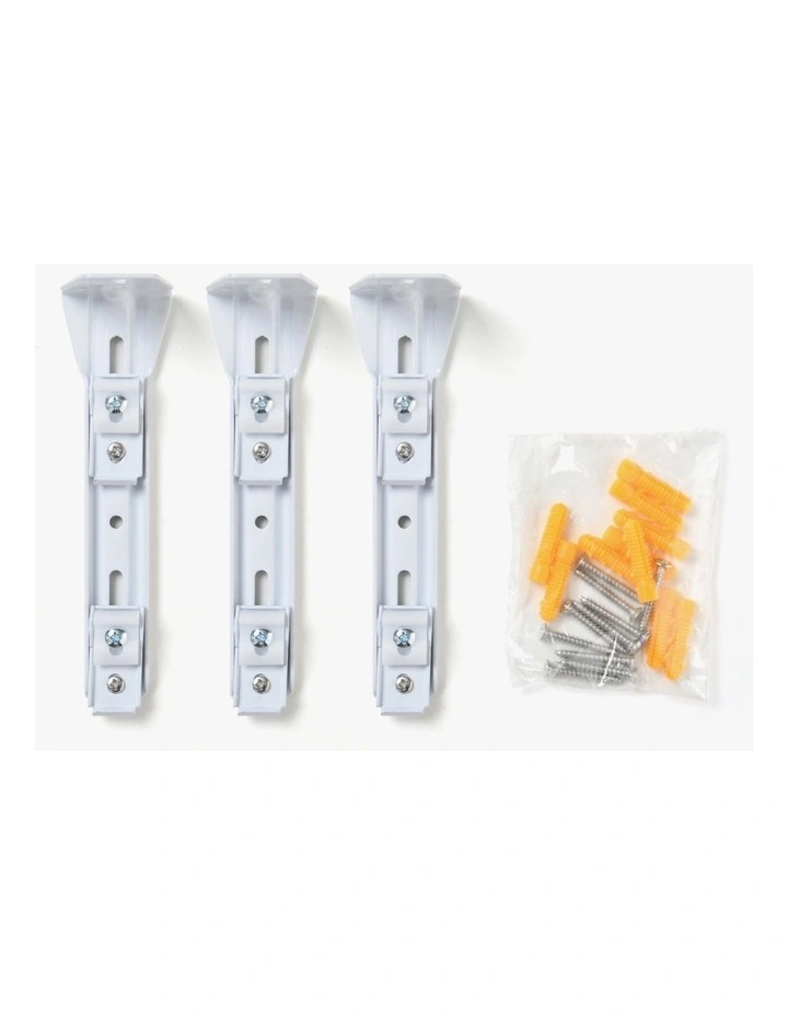 Wall Mounted Double Bracket S-Fold Curtain Track 3 Pack in White image 3