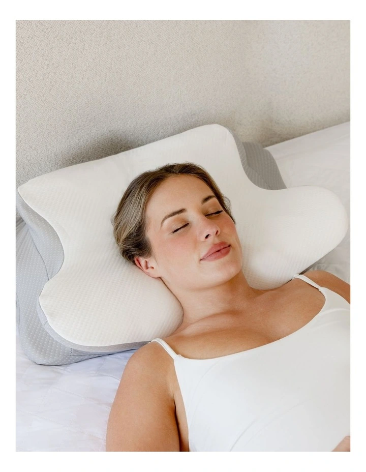 Cervical Memory Foam Neck Pillow in White image 2