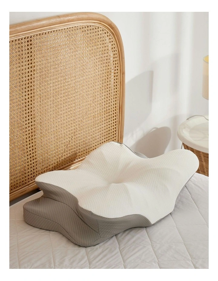 Cervical Memory Foam Neck Pillow in White image 2