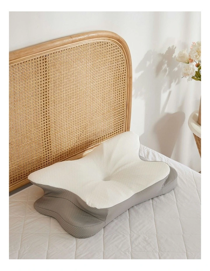 Cervical Memory Foam Neck Pillow in White image 3