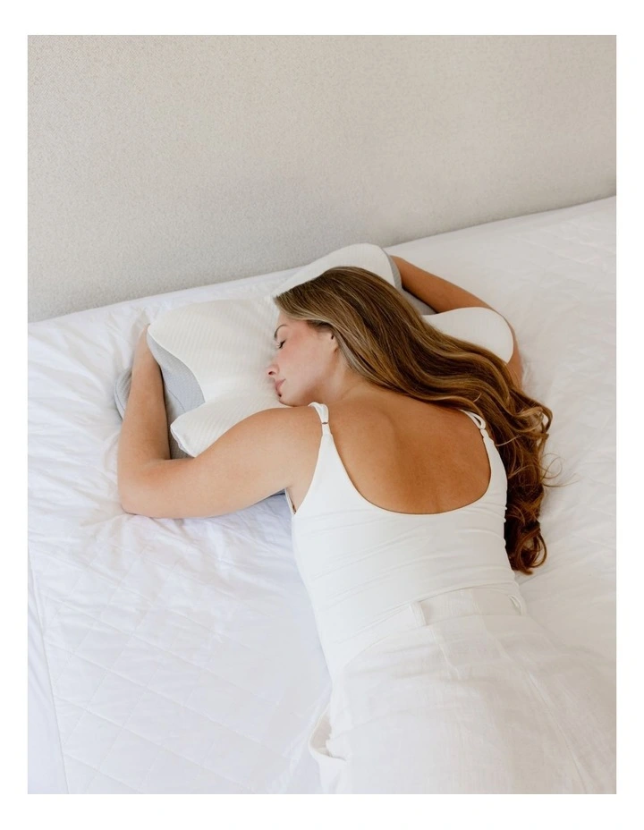 Cervical Memory Foam Neck Pillow in White image 4