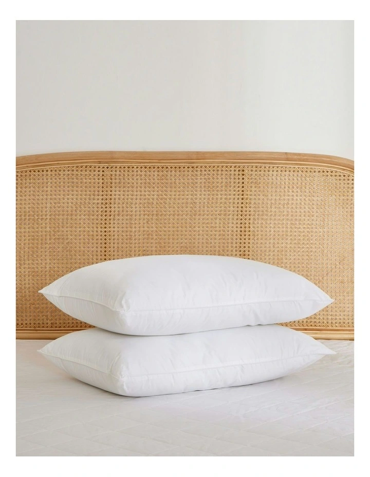 Bamboo Blend Pillow Twin Pack in White image 2