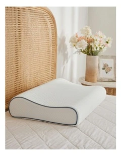 Tencel Contoured Memory Foam Pillow in White