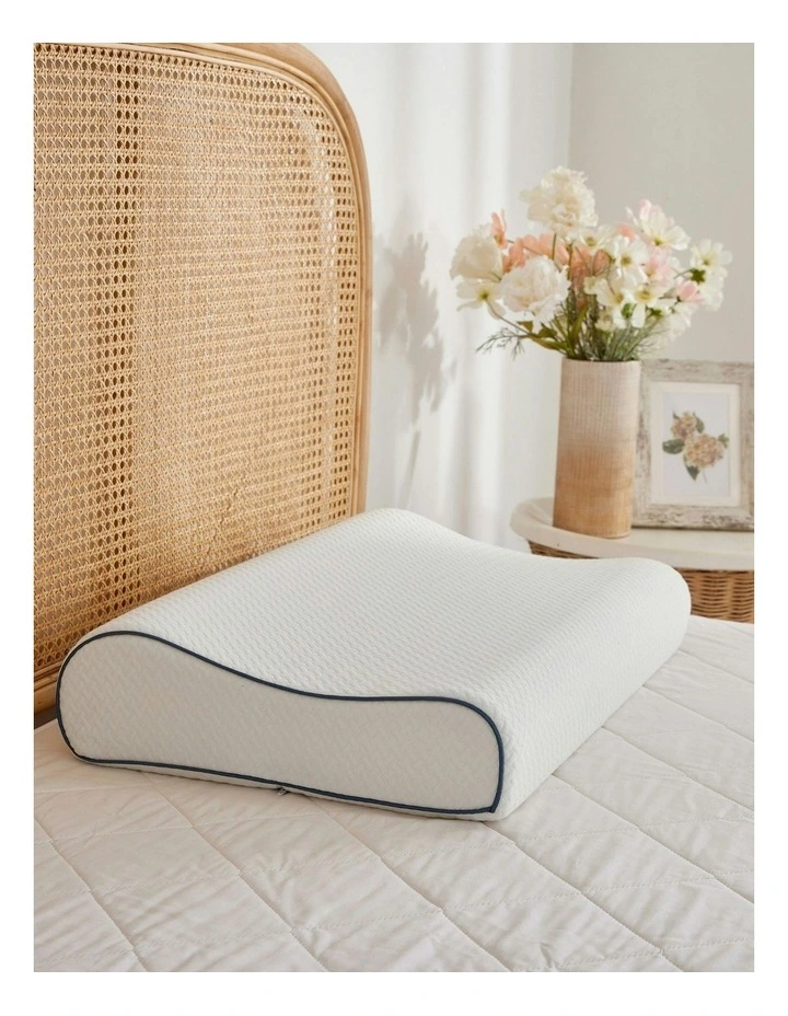 Tencel Contoured Memory Foam Pillow in White image 1
