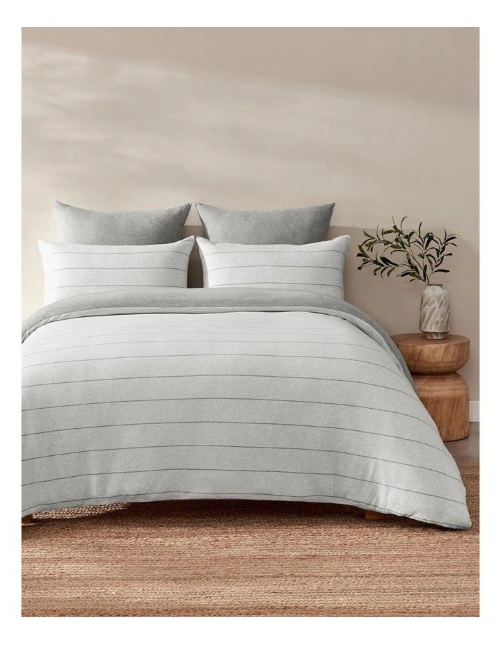 Jersey Luxe Reversible Quilt Cover Set in Silver Grey image 1