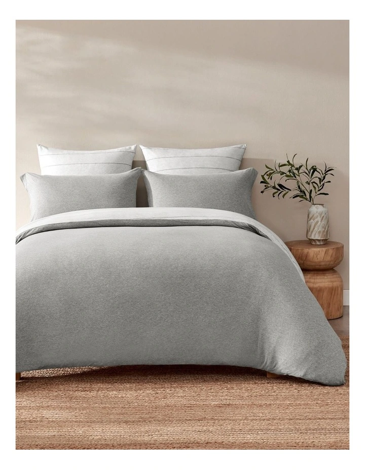 Jersey Luxe Reversible Quilt Cover Set in Silver Grey image 3