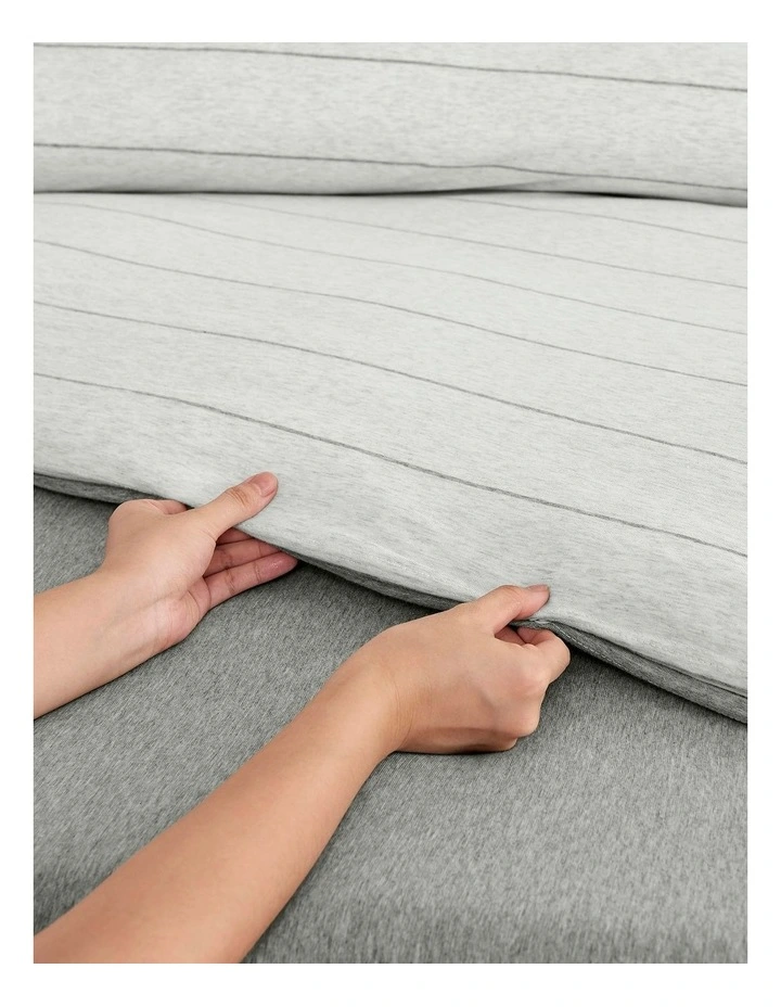 Jersey Luxe Reversible Quilt Cover Set in Silver Grey image 4