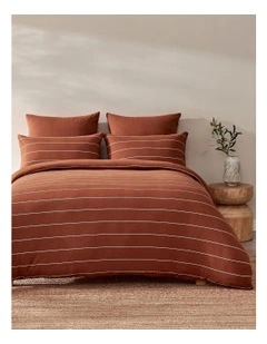 Jersey Luxe 100% Cotton Reversible Quilt Cover Set in Rust